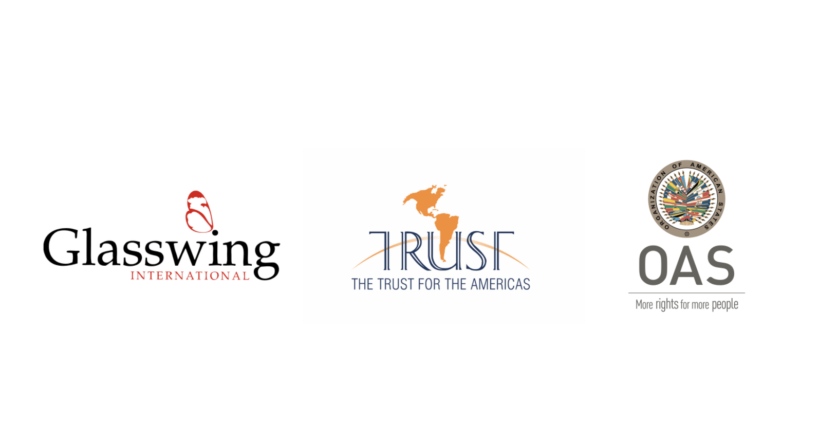 Logos: Glasswing International, The Trust for the Americas and OAS